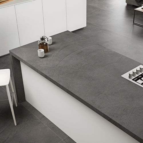Encimera de piedra reconstituida - COVERLAM TOP TITAN - GRESPANIA CERAMICA - de exterior / gris / antracita