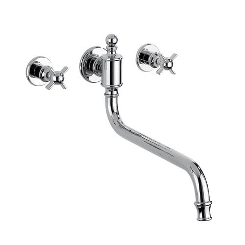 Grifo bimando de pared - HERITAGE - VOLEVATCH - de metal / para cocina