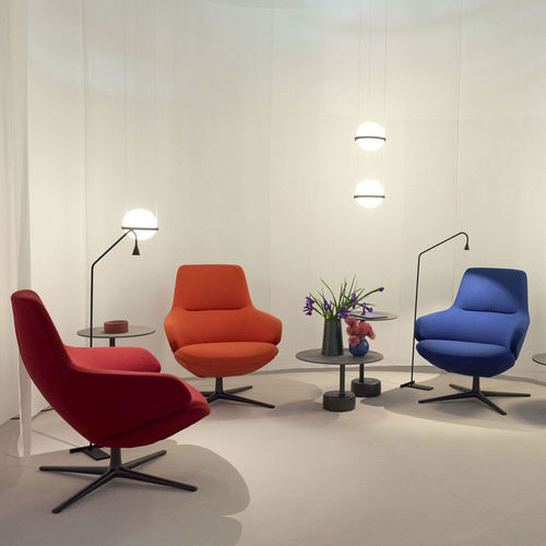 Sillón contemporáneo - ASTON CLUB - Arper - de tejido / tejido recubierto / de cuero