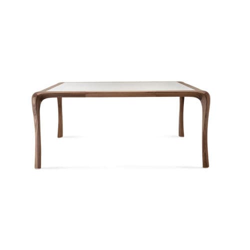 Mesa de comedor contemporánea - WHITY - CECCOTTI COLLEZIONI - de nogal americano / de contrachapado / de vidrio