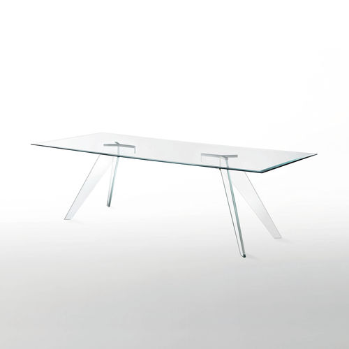 Mesa de comedor contemporánea - ALISTER - GLAS ITALIA - de vidrio / rectangular / redonda