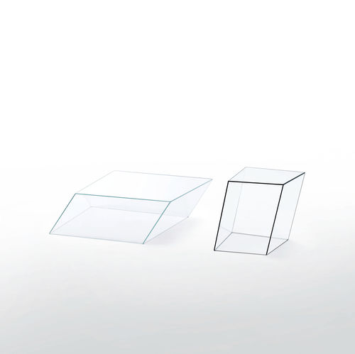 Mesa de centro contemporánea - WIREFRAME - GLAS ITALIA - de vidrio / trapezoidal / para uso residencial