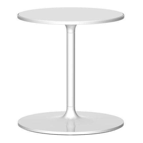 Mesita auxiliar contemporánea - Poppy - REXITE - de cristal / con base de acero pintado / redonda