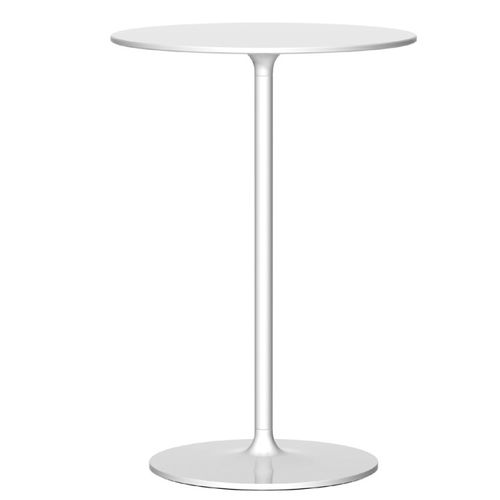 Mesa alta contemporánea - POPPY - REXITE - de cristal / con base de acero pintado / redonda