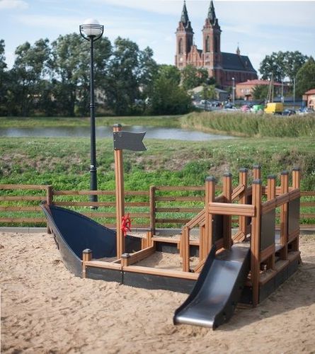 Estación de juego para parque infantil - SMALL SHIP NATURE  - Lars Laj - de madera / de acero inoxidable / de PEAD