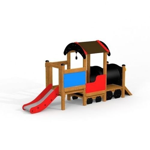 Tobogán recto - LOCOMOTIVE WITH TRAIN  - Lars Laj - para parque infantil / de acero inoxidable / de madera