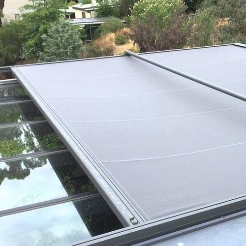 Marquesina para ventana - CONSERVATORY - Designer shade solutions - de metal / de lona / plana
