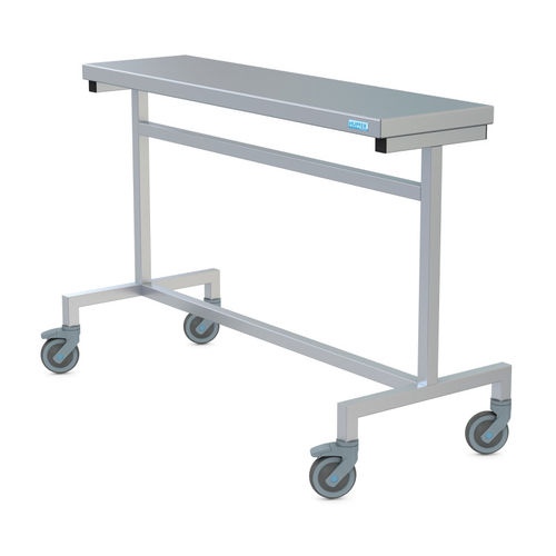 Mesa de diseño minimalista - 0164493 - HUPFER - de acero inoxidable / con base de acero inoxidable / rectangular