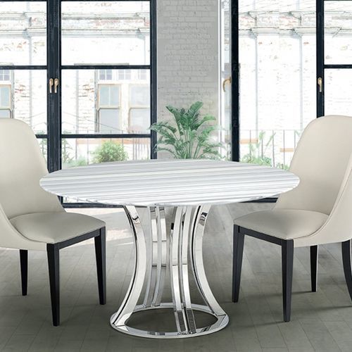 Mesa de comedor contemporánea - AURORA - Stone International - de piedra natural / con base metálica / rectangular