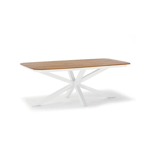 Mesa contemporánea - CROSS - GRATTONI S.R.L. - de teca / con base de aluminio / rectangular