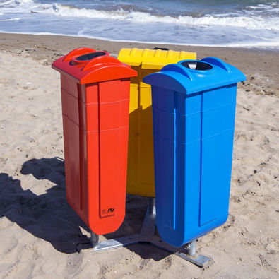 Cubo de basura público - OMBRELLIFICIO R.T. MAGNANI S.R.L. - de acero / de polietileno / de reciclaje