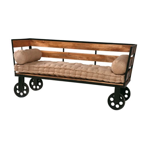 Banqueta de diseño original - RAIL  - AGORA' SRL - de tejido / con base metálica / de metal