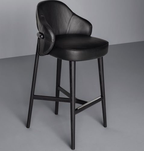 Silla de bar contemporánea - TRENCH - Piaval srl - de interior / de cuero / con base de fresno