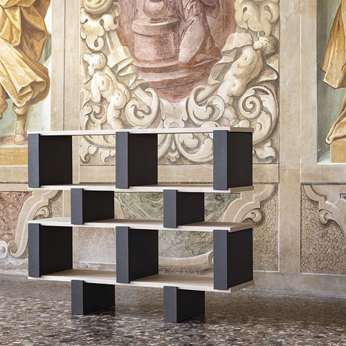 Estantería de pared - ACCADEMIA - CIMENTO - contemporánea / de madera / de hormigón