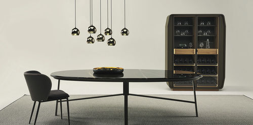 Mesa de comedor contemporánea - SORRENTO OVAL - Casa Covre - de madera / de piedra / de mármol