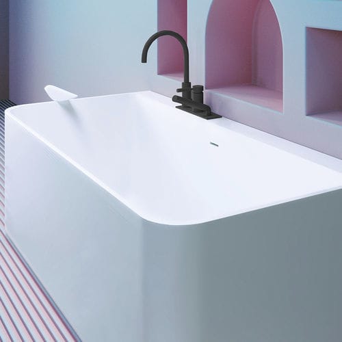 Bañera back to wall - KIVU MATE - ZENON SMART SOLID SURFACE - para vivienda / de fibra acrílica / contemporánea