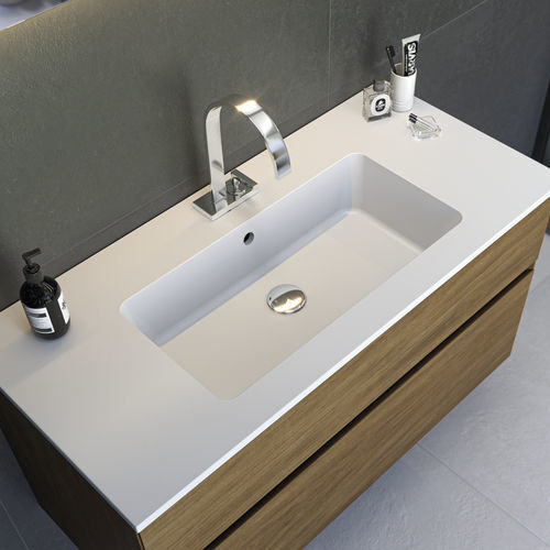 Lavabo encastrable - SOFIA - ZENON SMART SOLID SURFACE - de mineral compuesto / antibacterias / acabado mate