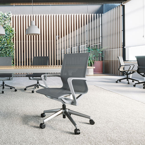 Silla de oficina contemporánea - Aura - Cavaletti S/a - de interior / de malla / con base de aluminio pulido