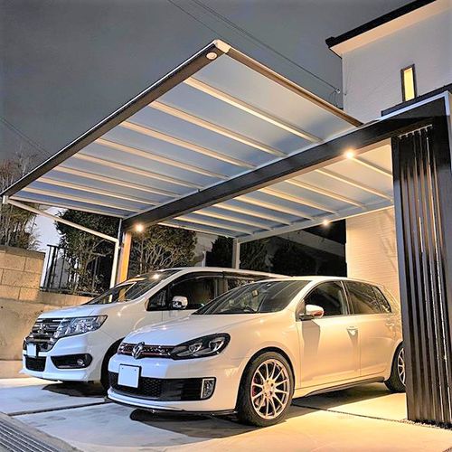 Cubierta para aparcamiento de aluminio - LJF series - TOYO BOEKI CO.,LTD. - de policarbonato / para el sector profesional / prefabricada
