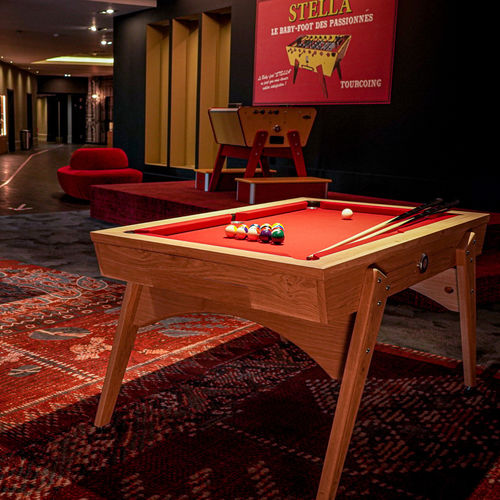 Mesa de billar Retro - Le Chiberta - STELLA BABY-FOOT & BILLARDS - para el sector profesional / de aluminio pulido / de roble