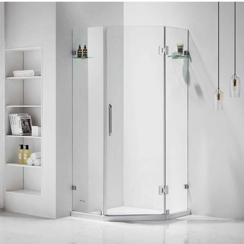 Cabina de ducha cascada - Foshan Sunvin Ceramics CO., Ltd - de vidrio / con puerta corredera / de esquina