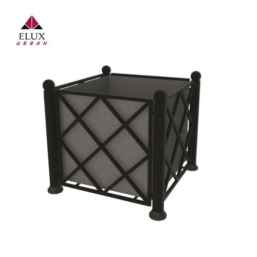 Macetero para plantas grandes de acero galvanizado - Fioriera Diantha 100 - Elux srl - cuadrado / a medida / resistente a las inclemencias