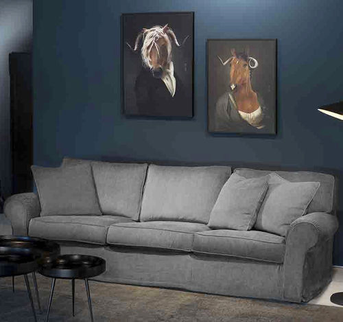 Sofá de diseño - BRIONI - VILLEVENETE BY GATTI - de tejido / gris / color personalizado