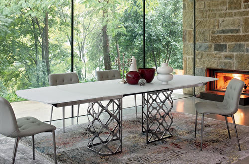 Mesa contemporánea - MAJESTY - BONTEMPI CASA - de madera maciza / de madera lacada / de vidrio