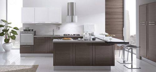 Cocina contemporánea - MEDITERRANEA - BERLONI - de madera / en U / con asas