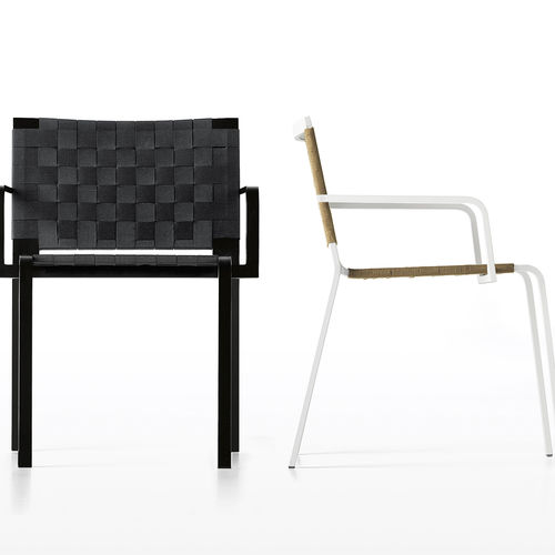 Silla de jardín contemporánea - REST - Kristalia - con reposabrazos