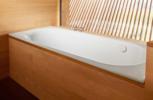 Bañera para vivienda - BetteComodo with side oveflow - Bette GmbH & Co. KG - de titanio / contemporánea / blanca
