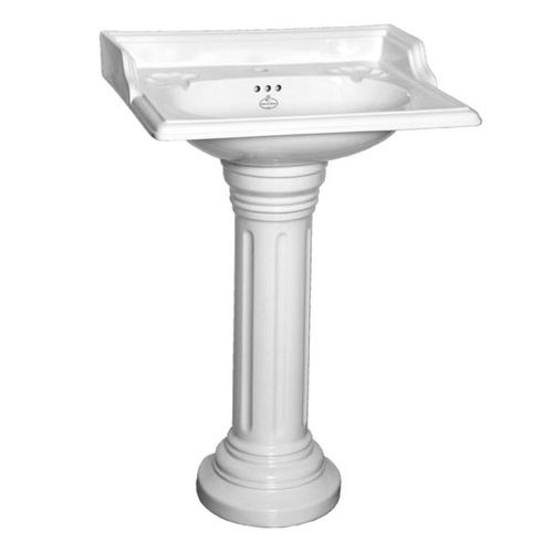 Lavabo con base - OXFORD FLUTED - Kenny&Mason - de porcelana / brillante / rectangular