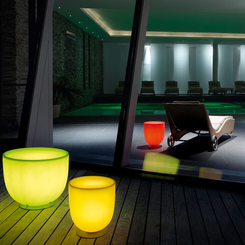 Mesa contemporánea - CAMPANONE TAVOLINO - modo luce - de polietileno / redonda / con luz