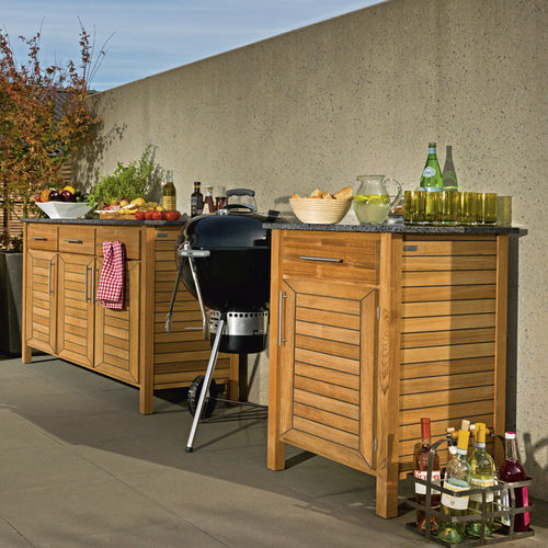 Aparador contemporáneo - DECK - WEISHÄUPL Möbelwerkstätten GmbH - de teca / de metal / de granito