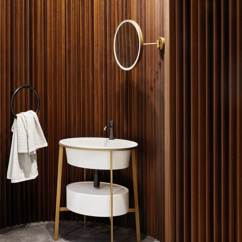 Espejo para baño de pared - ARCADIA - PLUTO - BRUSHED BRONZE - Ceramica