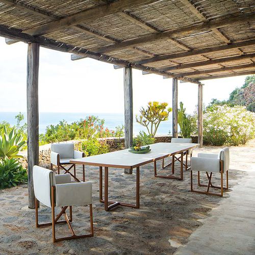 Mesa contemporánea - PORTOFINO - PAOLA LENTI - de wengué / de aluminio