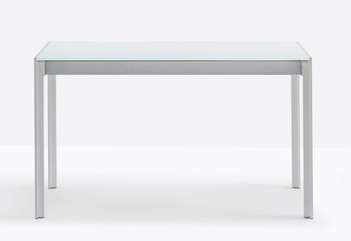 Mesa contemporánea - MATRIX TMA - PEDRALI - de vidrio / de material laminado / con base de aluminio