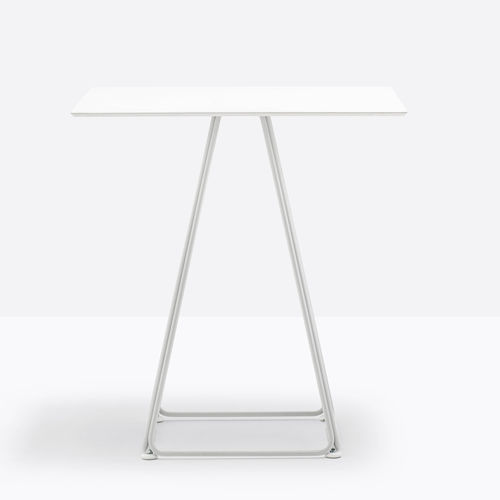 Mesa bistró contemporánea - LUNAR 5440 - PEDRALI - de mármol / con base de acero / redonda