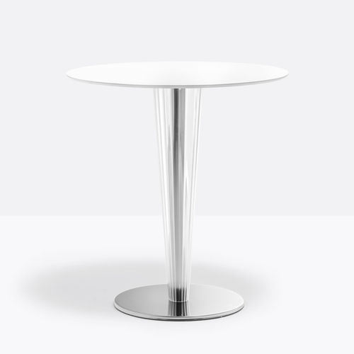 Mesa bistró contemporánea - KRYSTAL 4401/KR - PEDRALI - de metacrilato / de hierro fundido / con base de acero inoxidable