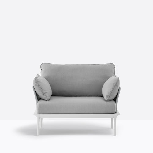 Sillón contemporáneo - REVA_P - PEDRALI - de tejido / con cojín amovible / gris