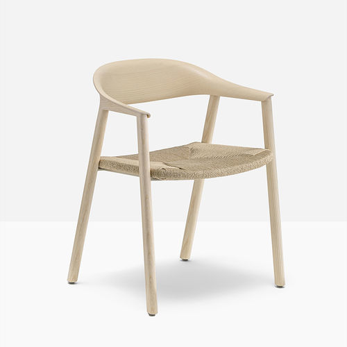 Silla contemporánea - Héra Straw - PEDRALI - de interior / de contrachapado / de cuerda