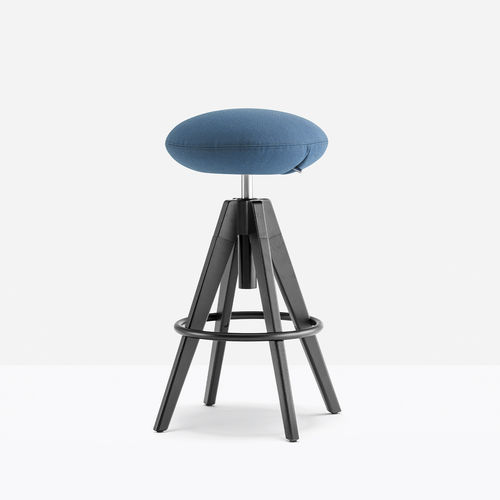 Taburete de oficina contemporáneo - arki-stool ARKW6/2 - PEDRALI - de tejido / con base de roble / con base de aluminio