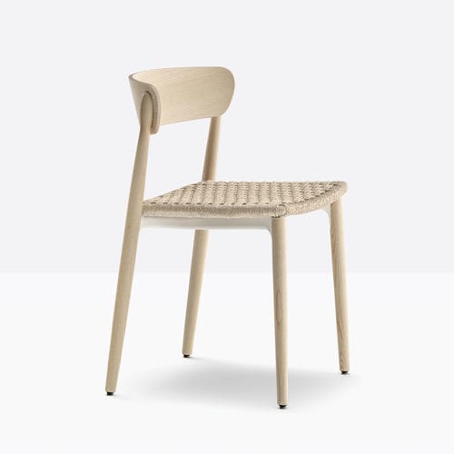 Silla contemporánea - nemea 2822 - PEDRALI - de interior / de cuerda / con base de nogal