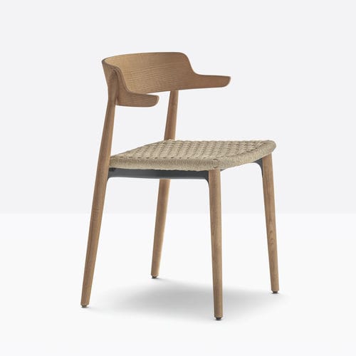 Silla contemporánea - nemea 2827 - PEDRALI - de interior / de cuerda / con base de nogal