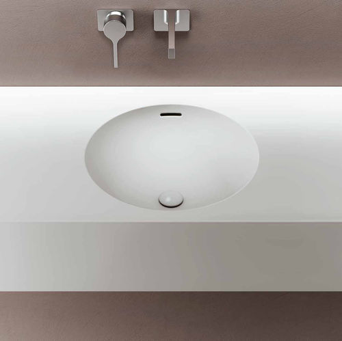Lavabo integrado - IBIS - PLANIT - de Corian® / con encimera / rectangular
