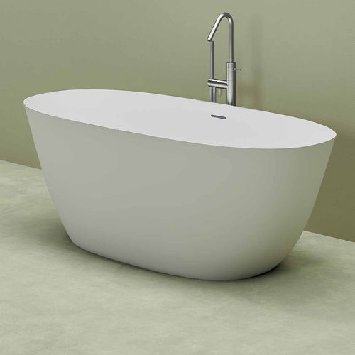 Bañera ovalada - CONCHA - PLANIT - en isla / para vivienda / de mineral compuesto