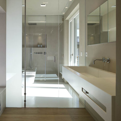 Lavabo integrado - SIRIO - PLANIT - de Corian® / con encimera / con grifo mezclador