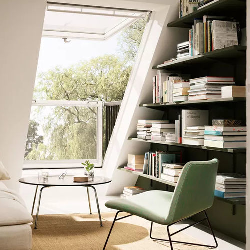 Ventana-balcón de madera - GDLCABRIO® - VELUX - de proyección / con vidrio triple / acústico