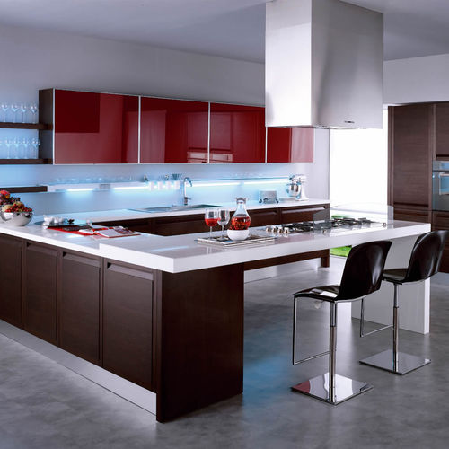 Cocina contemporánea - EVELYN - Torchetti Cucine - de madera / en U / con asideros integrados