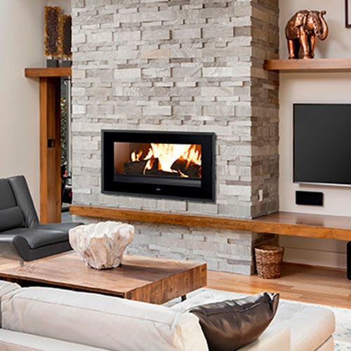 Chimenea insertable de leña - NEO E - SUPRA FRANCE - de acero / de convección natural / contemporánea